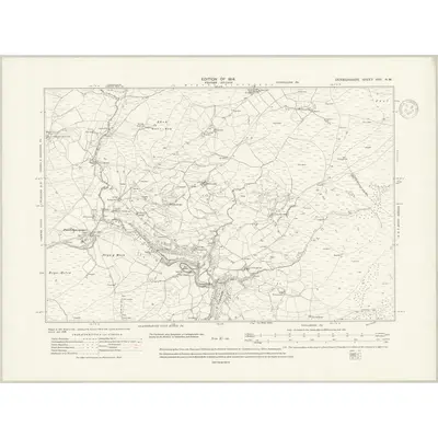1910 Map of Denbighshire XXV.NW, 1937 Print