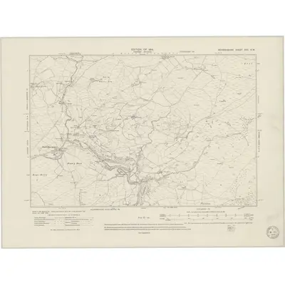 1910 Map of Denbighshire XXV.NW, 1949 Print
