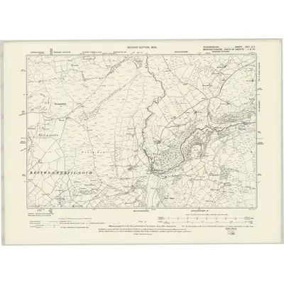 1899 Map of Denbighshire XXV.SE, 1900 Print