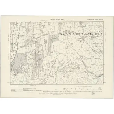 1899 Map of Denbighshire XXVI.NE, 1900 Print