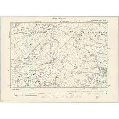 1899 Map of Denbighshire XXVI.NW, 1900 Print