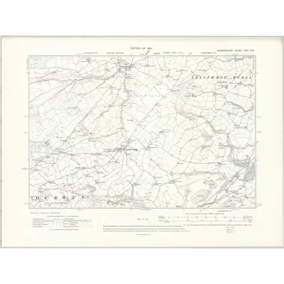 1910 Map of Denbighshire XXVI.NW, 1914 Print