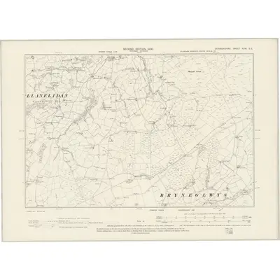 1899 Map of Denbighshire XXVI.SE, 1900 Print