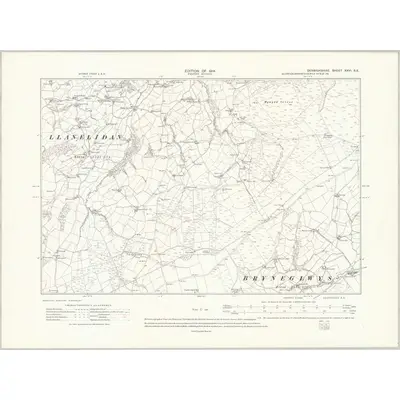 1910 Map of Denbighshire XXVI.SE, 1914 Print