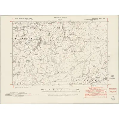 1949 Map of Denbighshire XXVI.SE, 1953 Print