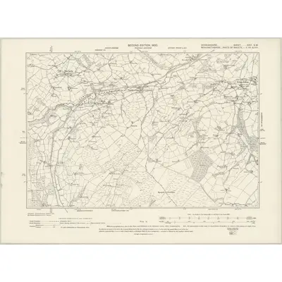 1899 Map of Denbighshire XXVI.SW, 1900 Print