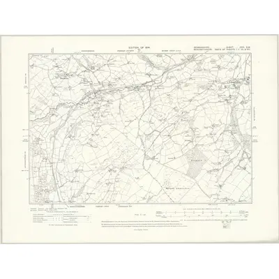 1910 Map of Denbighshire XXVI.SW, 1914 Print