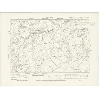 1910 Map of Denbighshire XXVI.SW, 1937 Print