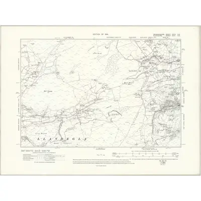 1910 Map of Denbighshire XXVII.NE, 1914 Print