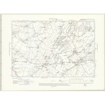 1910 Map of Denbighshire XXVII.NW, 1914 Print
