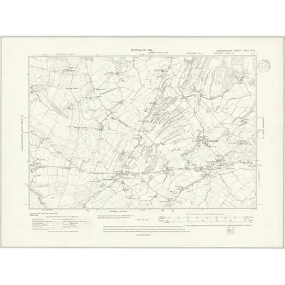 1910 Map of Denbighshire XXVII.NW, 1937 Print