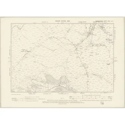 1898 Map of Denbighshire XXVII.SE, 1900 Print