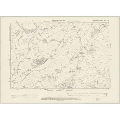 1898 Map of Denbighshire XXVII.SW, 1900 Print