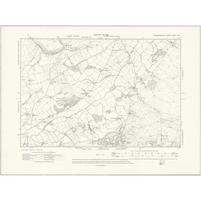 1910 Map of Denbighshire XXVII.SW, 1914 Print