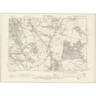 1898 Map of Denbighshire XXVIII.NE, 1900 Print