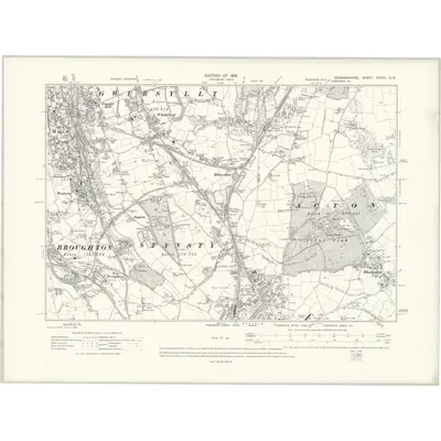 1909 Map of Denbighshire XXVIII.NE, 1915 Print