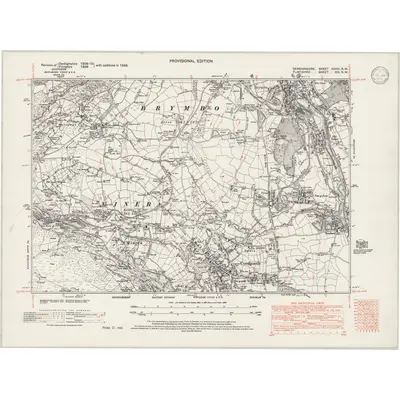1938 Map of Denbighshire XXVIII.NW, 1946 Print