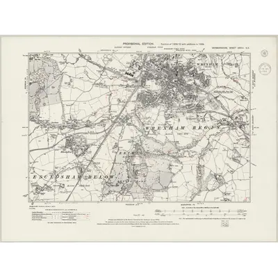 1938 Map of Denbighshire XXVIII.SE, 1944 Print