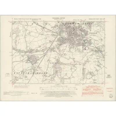 1949 Map of Denbighshire XXVIII.SE, 1954 Print