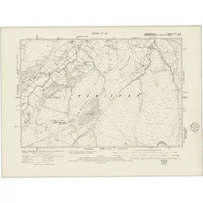 1910 Map of Denbighshire XXX.NE, 1951 Print