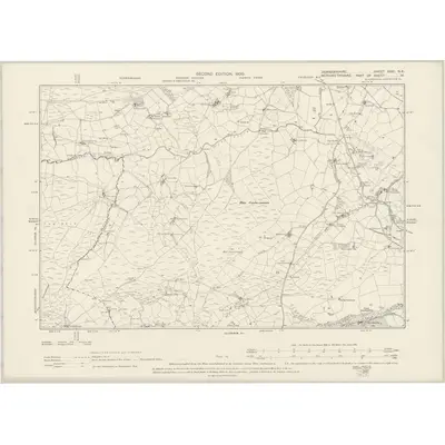 1899 Map of Denbighshire XXXI.NE, 1900 Print