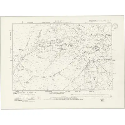 1910 Map of Denbighshire XXXI.NW, 1939 Print