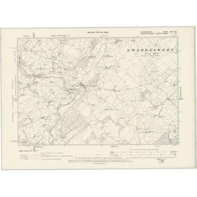1899 Map of Denbighshire XXXII.NE, 1900 Print