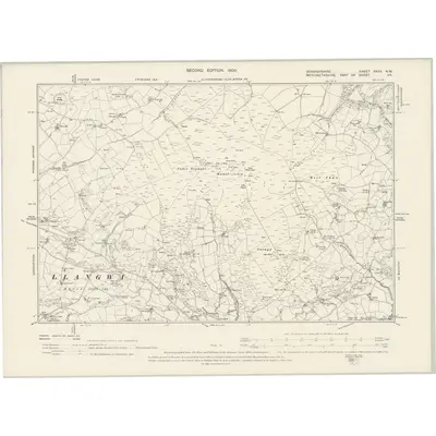 1899 Map of Denbighshire XXXII.NW, 1900 Print