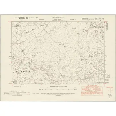 1949 Map of Denbighshire XXXII.NW, 1953 Print