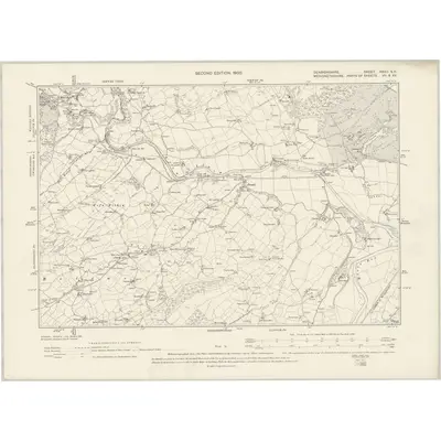 1899 Map of Denbighshire XXXII.SE, 1900 Print