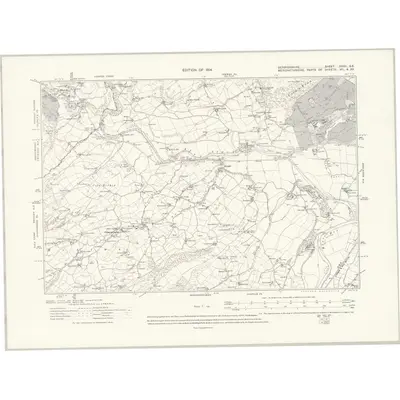 1910 Map of Denbighshire XXXII.SE, 1914 Print