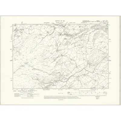 1910 Map of Denbighshire XXXII.SW, 1914 Print
