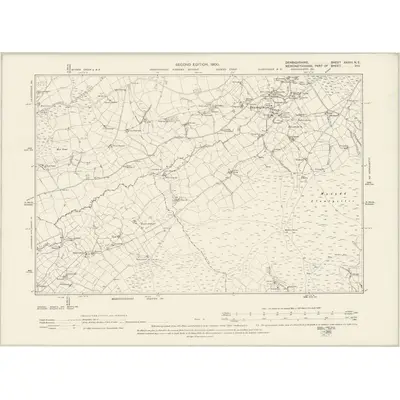 1899 Map of Denbighshire XXXIII.NE, 1900 Print