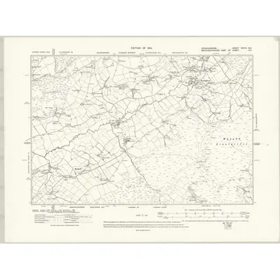 1910 Map of Denbighshire XXXIII.NE, 1914 Print