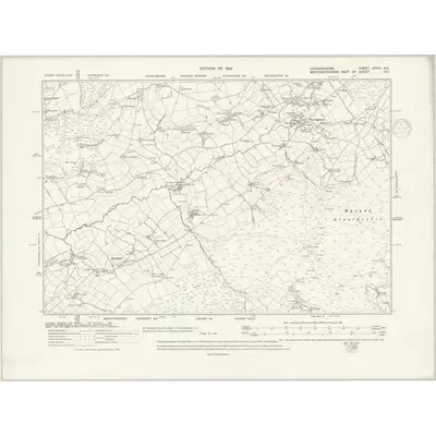 1910 Map of Denbighshire XXXIII.NE, 1937 Print