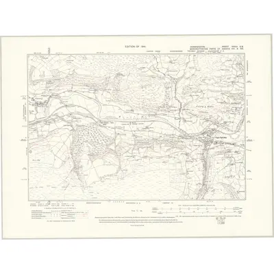 1910 Map of Denbighshire XXXIII.SE, 1914 Print
