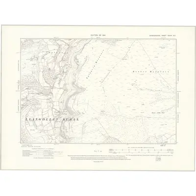 1910 Map of Denbighshire XXXIV.NE, 1914 Print