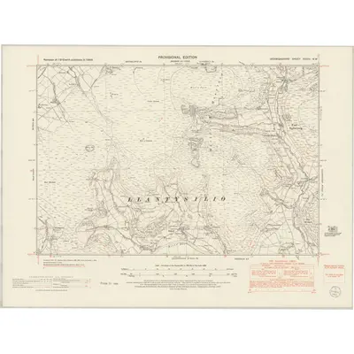 1949 Map of Denbighshire XXXIV.NW, 1953 Print