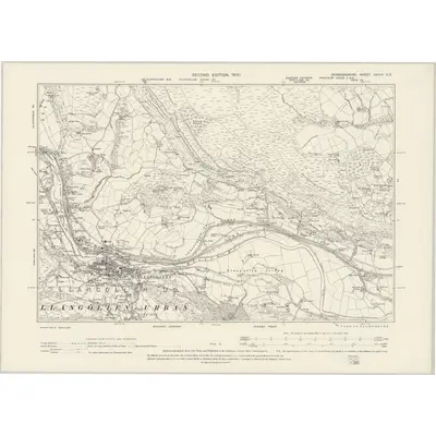 1898 Map of Denbighshire XXXIV.SE, 1900 Print