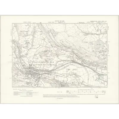1910 Map of Denbighshire XXXIV.SE, 1914 Print