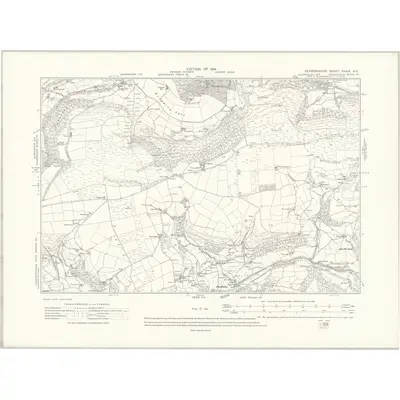 1909 Map of Denbighshire XXXIX.NE, 1914 Print
