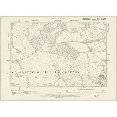 1898 Map of Denbighshire XXXIX.NW, 1900 Print