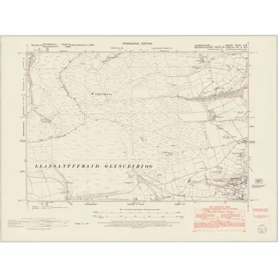 1949 Map of Denbighshire XXXIX.NW, 1953 Print