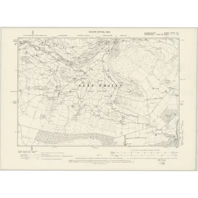 1898 Map of Denbighshire XXXIX.SE, 1900 Print