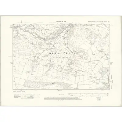 1909 Map of Denbighshire XXXIX.SE, 1914 Print