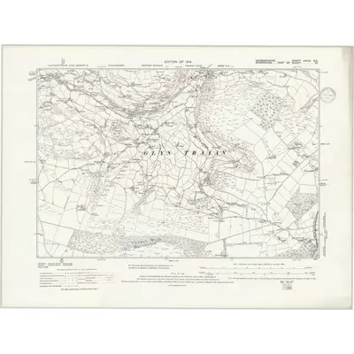 1909 Map of Denbighshire XXXIX.SE, 1938 Print