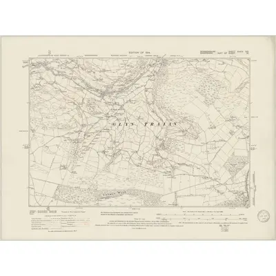1909 Map of Denbighshire XXXIX.SE, 1949 Print
