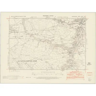 1949 Map of Denbighshire XXXIX.SW, 1953 Print