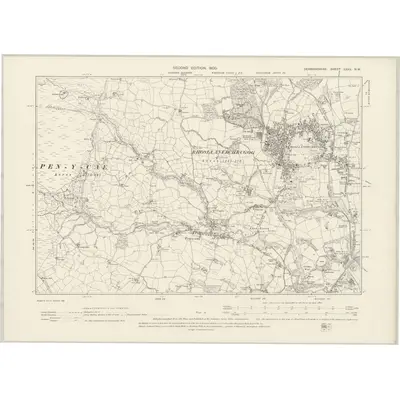1898 Map of Denbighshire XXXV.NW, 1900 Print
