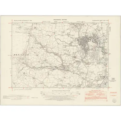 1949 Map of Denbighshire XXXV.NW, 1953 Print